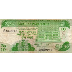 ILE MAURICE - PICK 35 - 10 RUPEES 1985