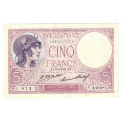 FAY 03/15 - 5 FRANCS VIOLET...