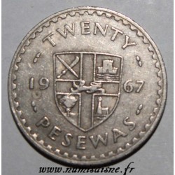 GHANA - KM 17 - 20 PESEWAS 1967