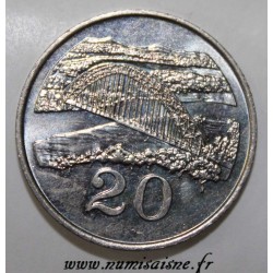 ZIMBABWE - KM 4 - 20 CENTS 1987 - OISEAU - Le pont Birchenough