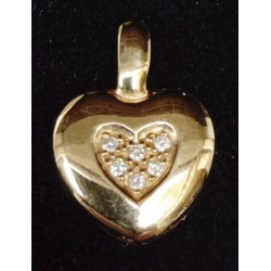 PENDENTIF EN OR JAUNE - 18 CARATS - 6 BRILLANTS