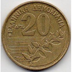 GRÈCE - KM 154 - 20 DRACHMES 1990