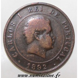 PORTUGAL - KM 533 - 20 REIS 1892 - CHARLES 1ER (1891-1892)