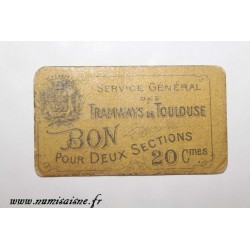 31 - TOULOUSE - 20 CENTIMES - TRAMWAYS - DV