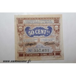 Komitat 41 - ORLEANS - 50 CENTIMES 1921 - 15.05 - HANDELSKAMMER