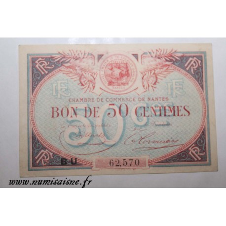 County 44 - NANTES - 50 CENTIMES 1924 - 31.12 - CHAMBER OF COMMERCE