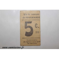 County 47 - MARMANDE - 5 CENTIMES 1918