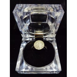 WHITE GOLD RING - 18 CARATS - PAVING OF BRILLIANTS