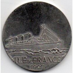 FRANKREICH - MEDAILLE - BOOT - ILE DE FRANCE - 1927  - TRANSATLANTISCH