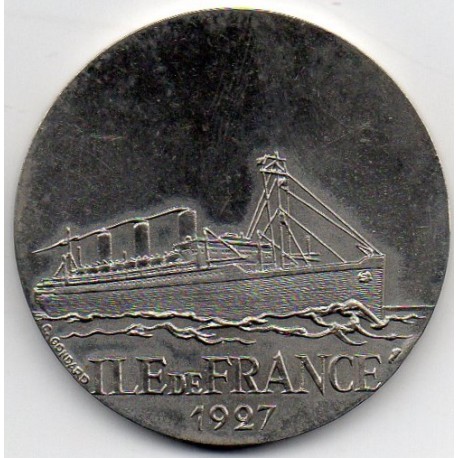 FRANCE - MÉDAILLE - BATEAU - ILE DE FRANCE - 1927 - TRANSATLANTIQUE