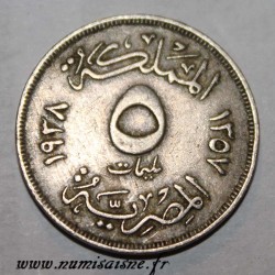 EGYPTE - KM 363 - 5 MILLIEMES 1938 (AH 1357)