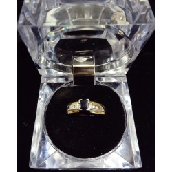 RING 2 GOLD - 18 KARAT - SAPHIR 2.5 MM UND 6 GLÄNZEND