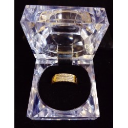 YELLOW GOLD RING - 18 CARATS - PAVING 60 BRILLIANT