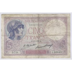 FAY 03/11 - 5 FRANCS VIOLET...