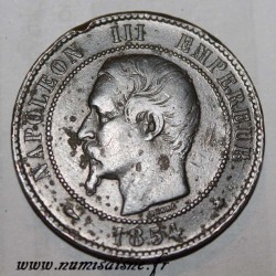 GADOURY 248 - 10 CENTIMES 1854 BB - Strasbourg - NAPOLEON III - Petite Abeille - KM 771 - Coup sur la tranche