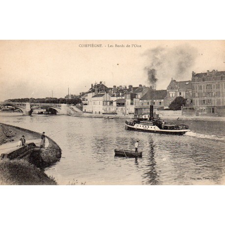 60200 - OISE - COMPIEGNE - LES BORDS DE L'OISE - PENICHE