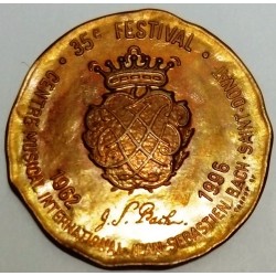 26 - DRÔME - SAINT-DONAT-SUR-L'HERBASSE - EURO DES VILLES - 1,5 EURO 1996 - 35EME FESTIVAL MUSICAL J.S. BACH