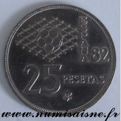 ESPAGNE - KM 818 - 25 PESETAS 1980 - 82 Dans l'étoile - Coupe du monde de football