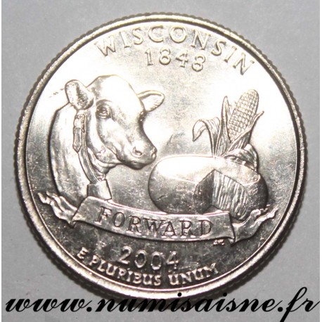 ETATS UNIS - KM 359 - 1/4 DOLLAR 2004 D - Denver - WISCONSIN