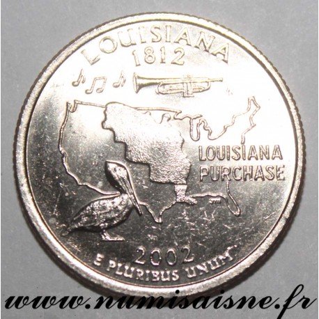 ETATS UNIS - KM 333 - 1/4 DOLLAR 2002 D - Denver - LOUISIANE