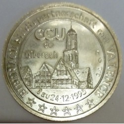 FRANKREICH - 26 - DRÔME - VALENCE - EURO VON STADT - 1 ECU 1995 - GEPAART MIT BIBERACH (Deutschland)