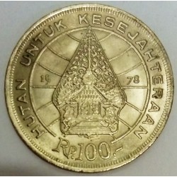 INDONESIE - KM 42 - 100 RUPIAH 1978 - FORETS - MAISONS TRADITIONNELLES