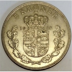 DANEMARK - KM 853.1 - 5 KRONER 1968 - FREDERIK IX