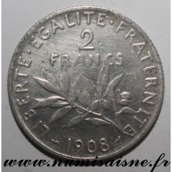 FRANCE - KM 845 - 2 FRANCS 1908 - TYPE SOWER