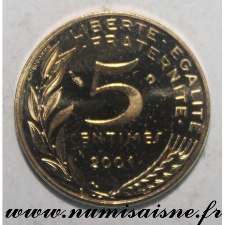 GADOURY 175a - 5 CENTIMES 2001 - TYPE MARIANNE - KM 933