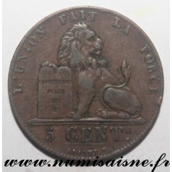 BELGIEN - KM 5 - 5 CENTIMES 1852 - Mit Punkt - LEOPOLD 1.