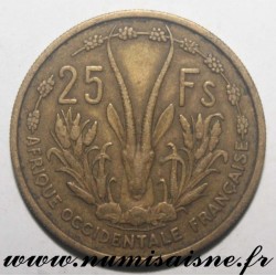 AFRIQUE OCCIDENTALE FRANCAISE - KM 7 - 25 FRANC 1956 - GAZELLE