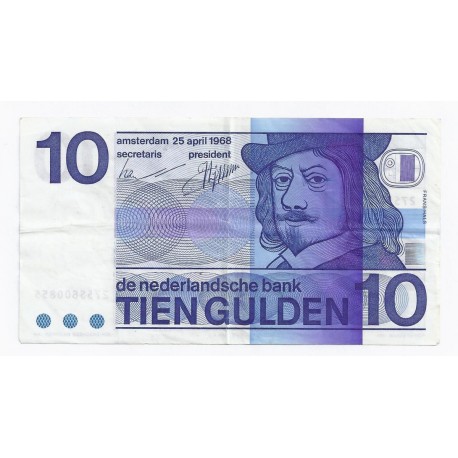 PAYS BAS - PICK 91 - 10 GULDEN - 25/04/1968 - SUPERBE