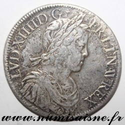 FRANKREICH - Gad 202 - LOUIS XIV - ECU MIT LANGEN HAAREN 1652 A - Paris - Gereinigt