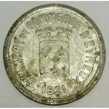 FRANKREICH - Kommitat 27 - EVREUX - 10 CENTIMES 1921 - CHAMBRE DE COMMERCE