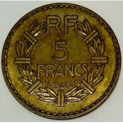 GADOURY 761 - 5 FRANCS 1940 TYPE LAVRILLIER BRONZE ALU - KM 888