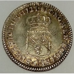 FRANCE - LOUIS XV - 1/6 ECU - 1721 C - CAEN