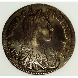 Gad 173 - LOUIS XIV - 1643-1715 - 1/2 ECU AU BUSTE JUVENILE - 1659 T - NANTES