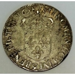 Gad 169 - LOUIS XIV - 1/2 ECU A LA MECHE LONGUE - 1658 - 9 - RENNES