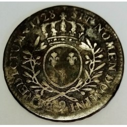 Gad 313 - LOUIS XV - 1715-1774 - 1/2 ECU AUX BRANCHES D'OLIVIER - 1728 - 9 - RENNES