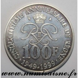 MONACO - KM 175 - 100 FRANCS 1999 - RAINIER III 50 Ans de règne