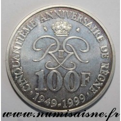 MONACO - KM 175 - 100 FRANCS 1999 - RAINIER III 50 Jahre Regierungszeit