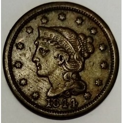 UNITED STATES - KM 67 - 1 CENT 1844 - BRAIDED HAIR