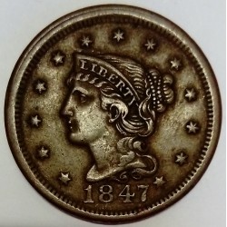 ETATS UNIS - KM 67 - 1 CENT 1847 - BRAIDED HAIR