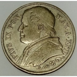 ITALIE - ETATS PONTIFICAUX - KM 1379.2 - 2 LIRE 1867 R AN XXII - PIE IX