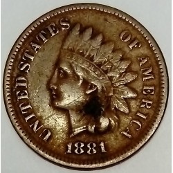 VEREINIGTE STAATEN - KM 90a- 1 CENT 1881 - INDIAN Kopf