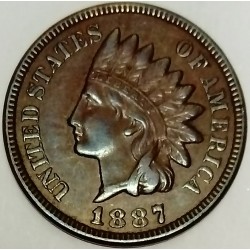 ETATS UNIS - KM 90a - 1 CENT 1887 - TETE D'INDIEN