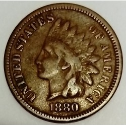 ETATS UNIS - KM 90a - 1 CENT 1880 - TETE D'INDIEN