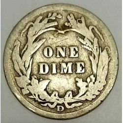 ETATS UNIS - KM 113 - 1 DIME 1907 D - BARBER