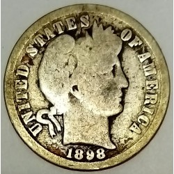 ETATS UNIS - KM 113 - 1 DIME 1898 O - BARBER