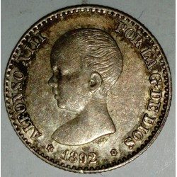 ESPAGNE - KM 690 - 50 CENTIMOS 1892/89 - ALPHONSE XIII